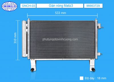 Giàn nóng Chevrolet Spark ( matiz 3 ) - 96663729