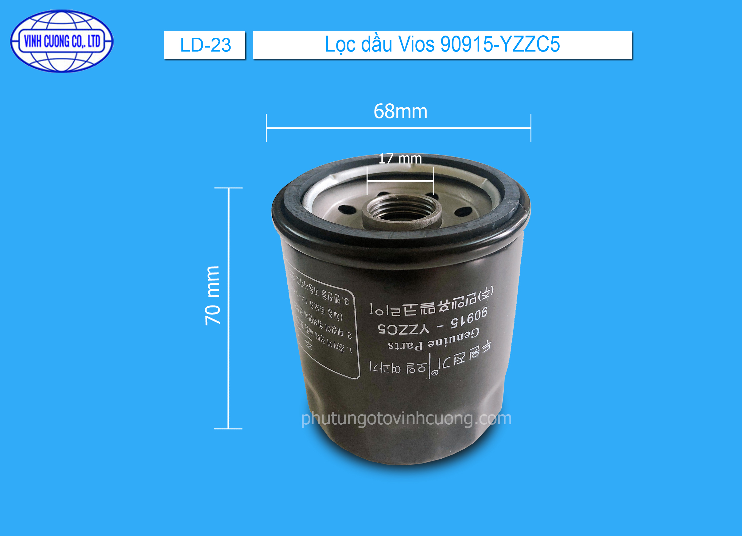 Lọc dầu Vios 90915-YZZC5