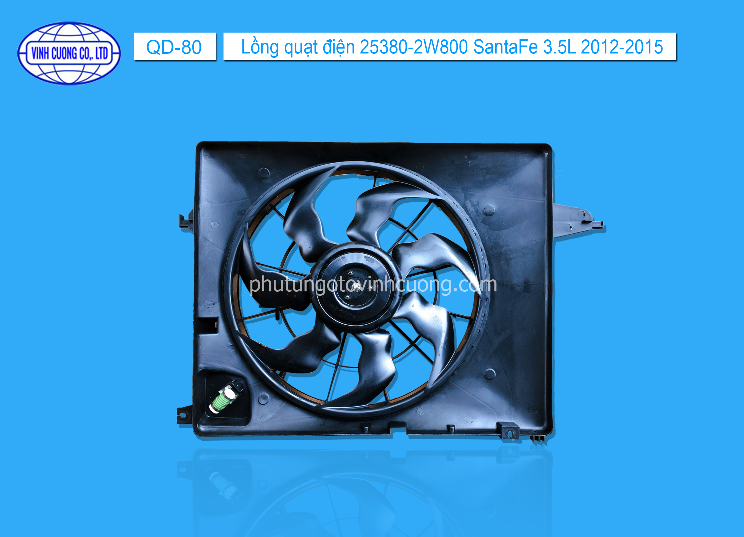 Lồng quạt điện 25380-2W800 Santa Fe 3.5L      2012-2015