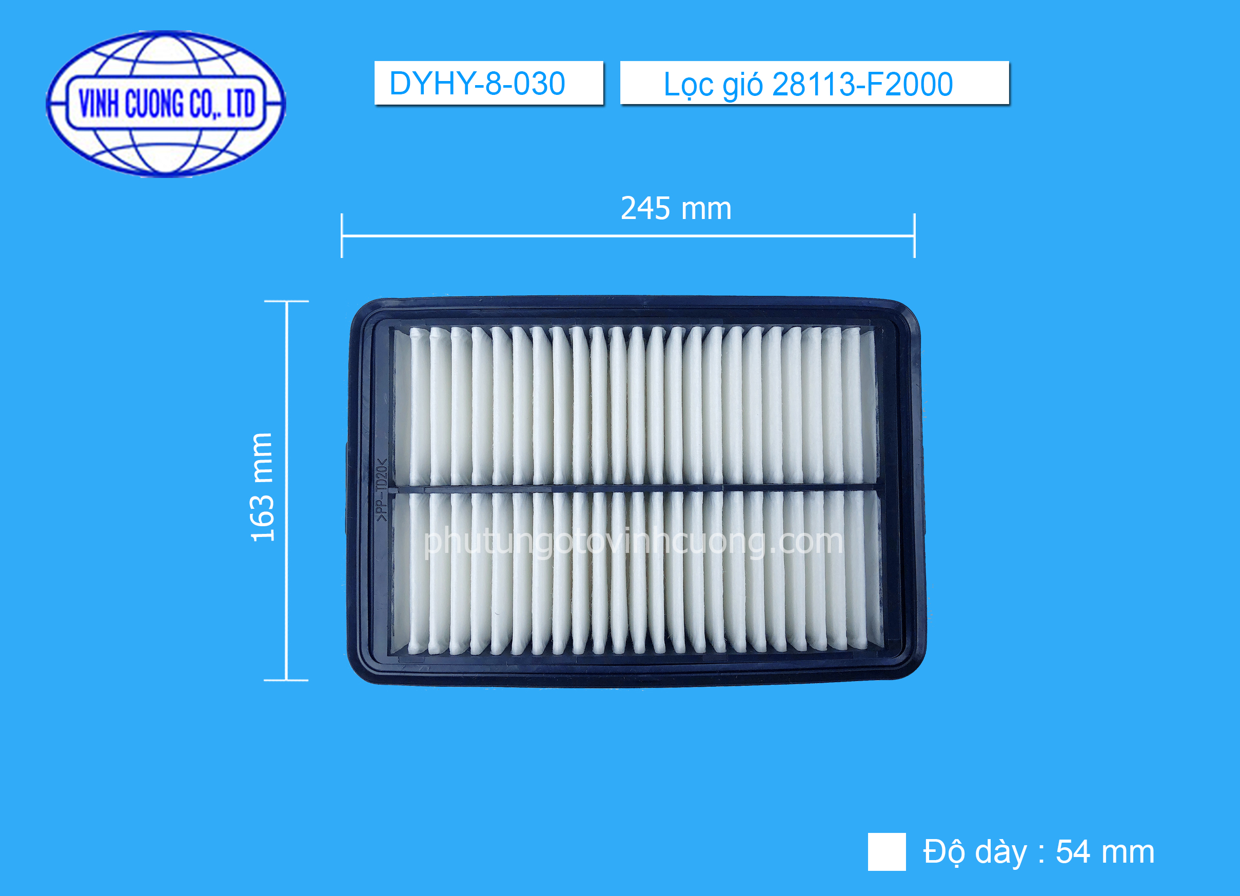 Lọc gió 28113-F2000 Hyundai Elantra 2016 - 2019, Kia Cerato 2019 ~, Hyundai Kona, Avante 2017-2019