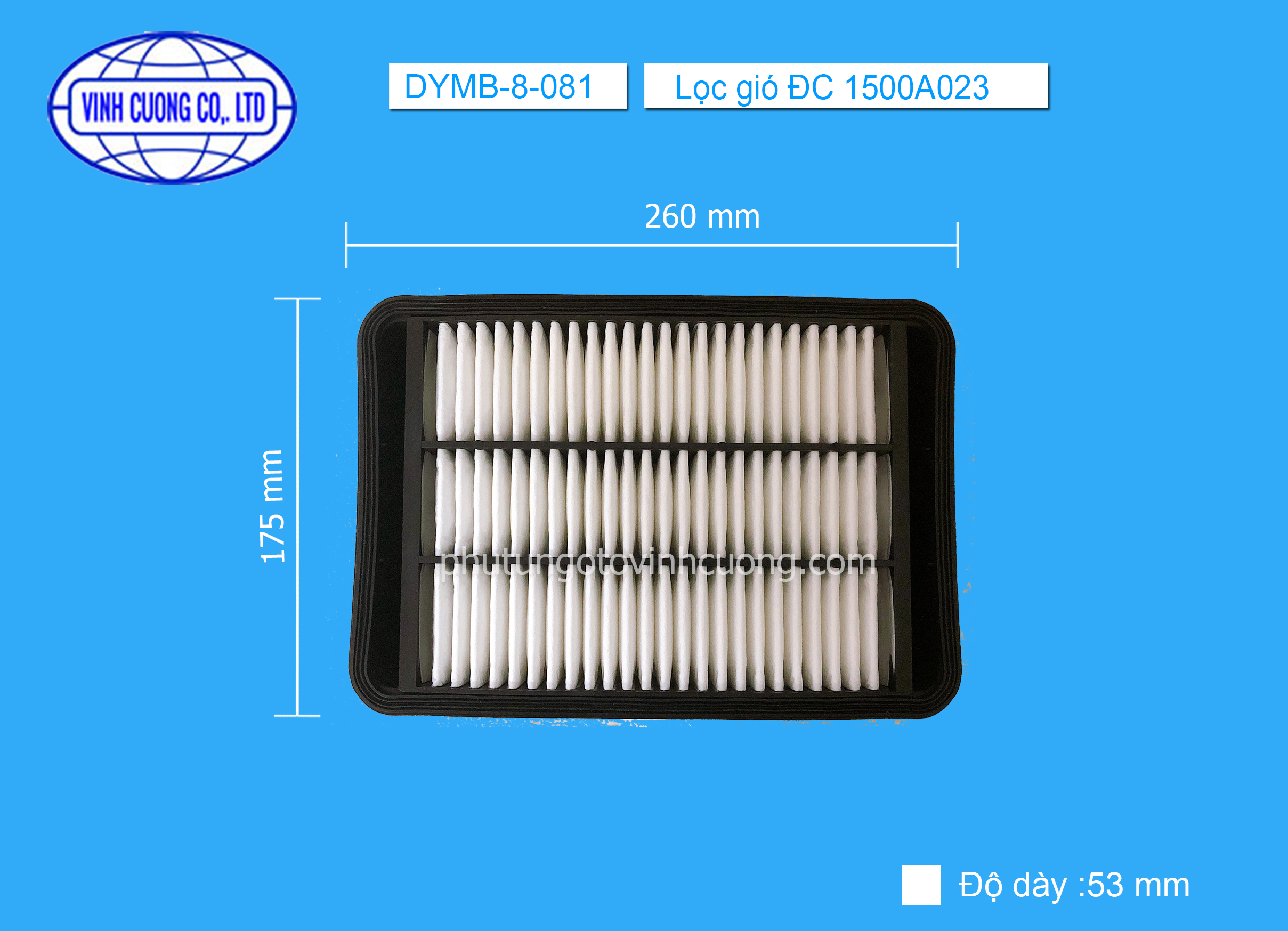 Lọc gió ĐC 1500A023 Mitsubishi RVR 2011, Outlander Sport 2011-2013, Outlander 2007-2013,  Lancer 2008-2014