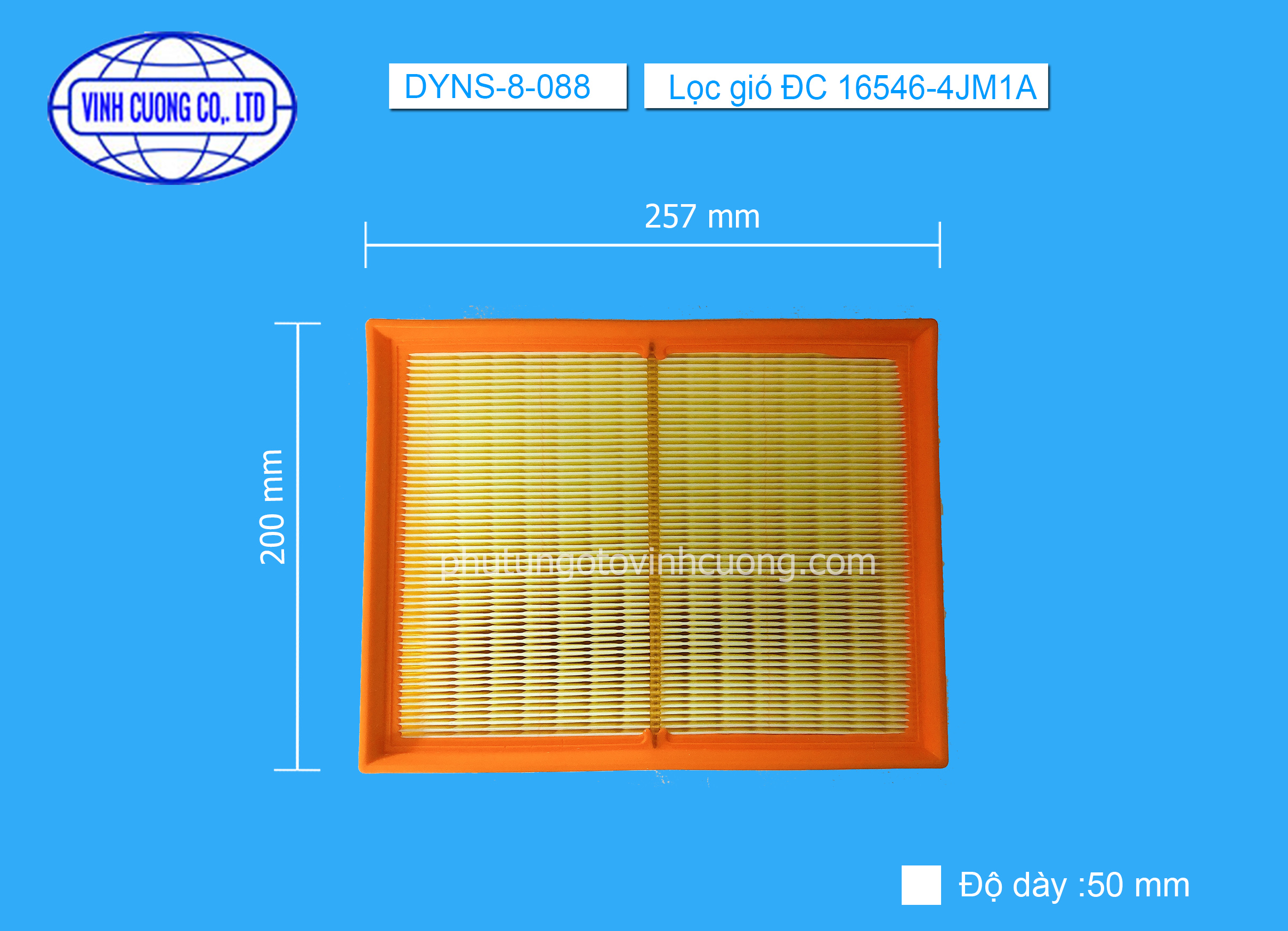 Lọc gió ĐC 16546-4JM1A Nissan Navara NP300 2015~ nay