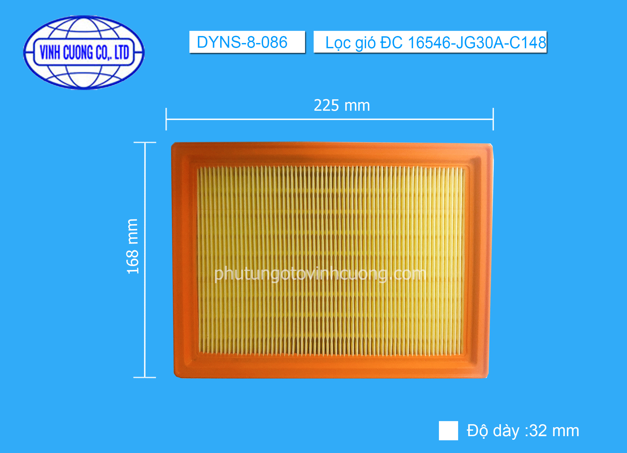 Lọc gió ĐC 16546-JG30A-C148 Nissan X-Trail T31, INFINITI FX35/37/50 Q70/QX70