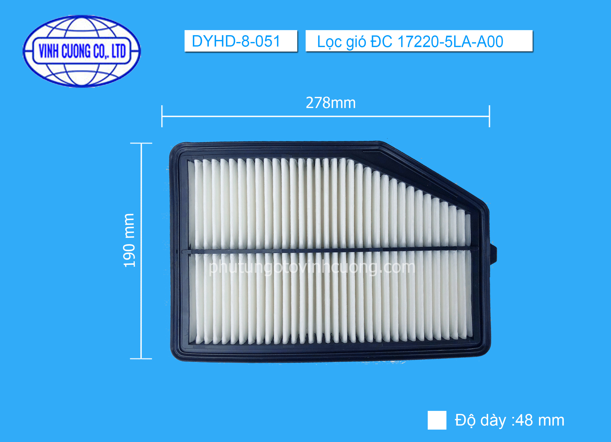 Lọc gió ĐC 17220-5LA-A00 Honda CRV 2.4 2012-2016