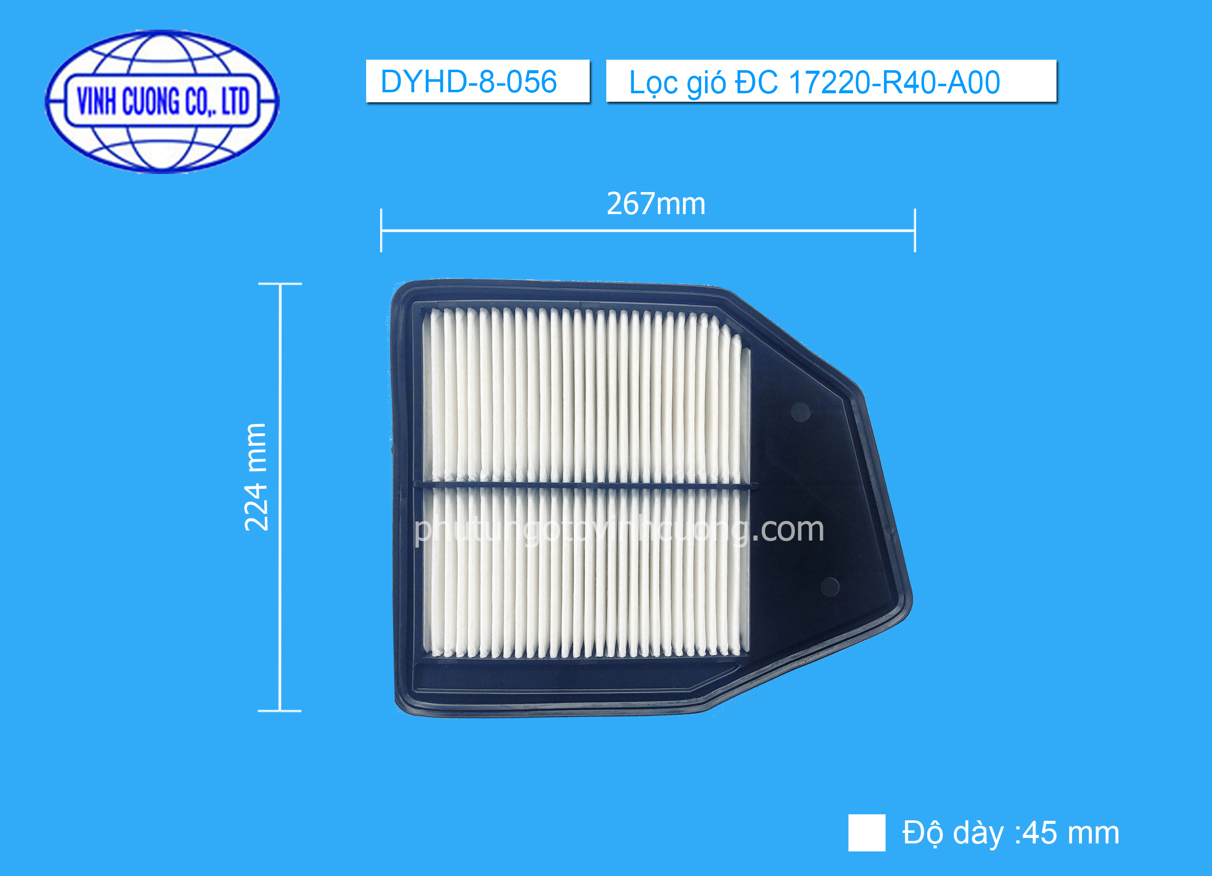 Lọc gió ĐC 17220-R40-A00 Honda Accord 2008-2009