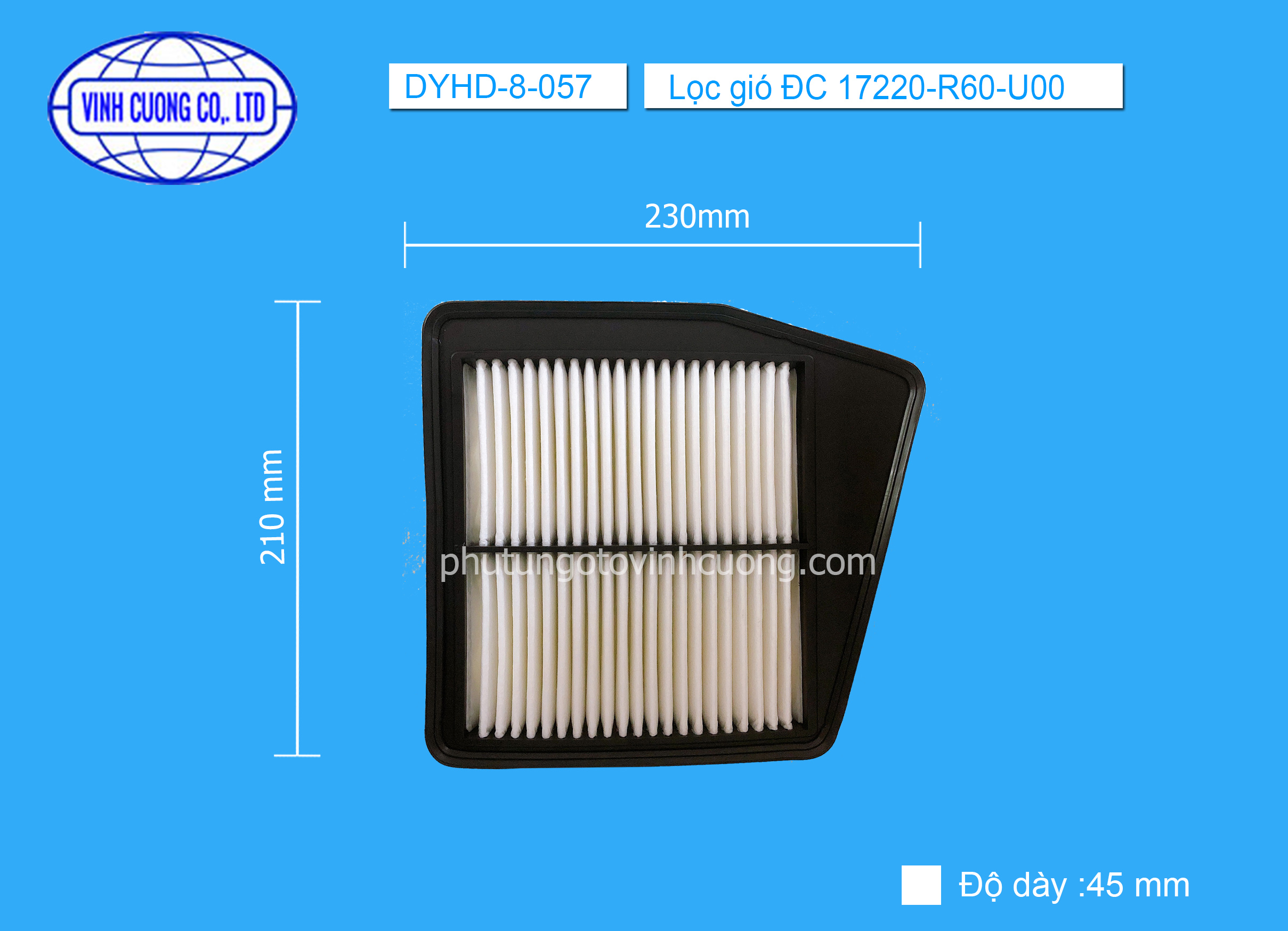 Lọc gió ĐC 17220-R60-U00 Honda Accord 2.0 2010