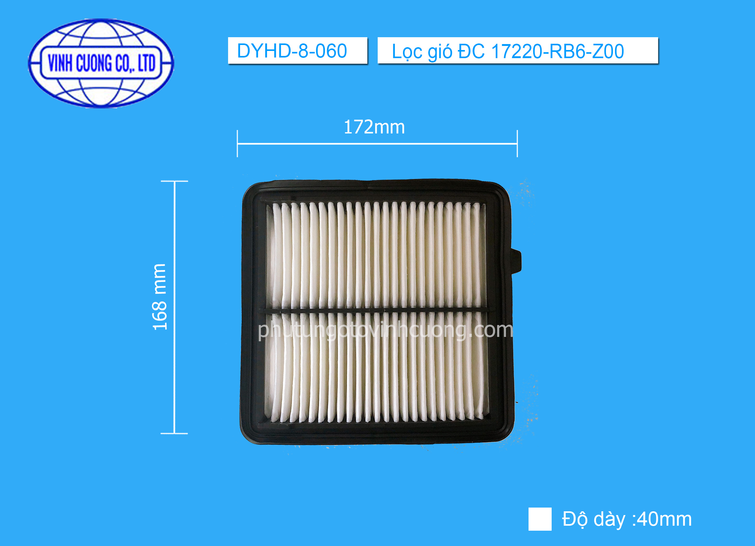 Lọc gió ĐC 17220-RB6-Z00 Honda City 2008-2015