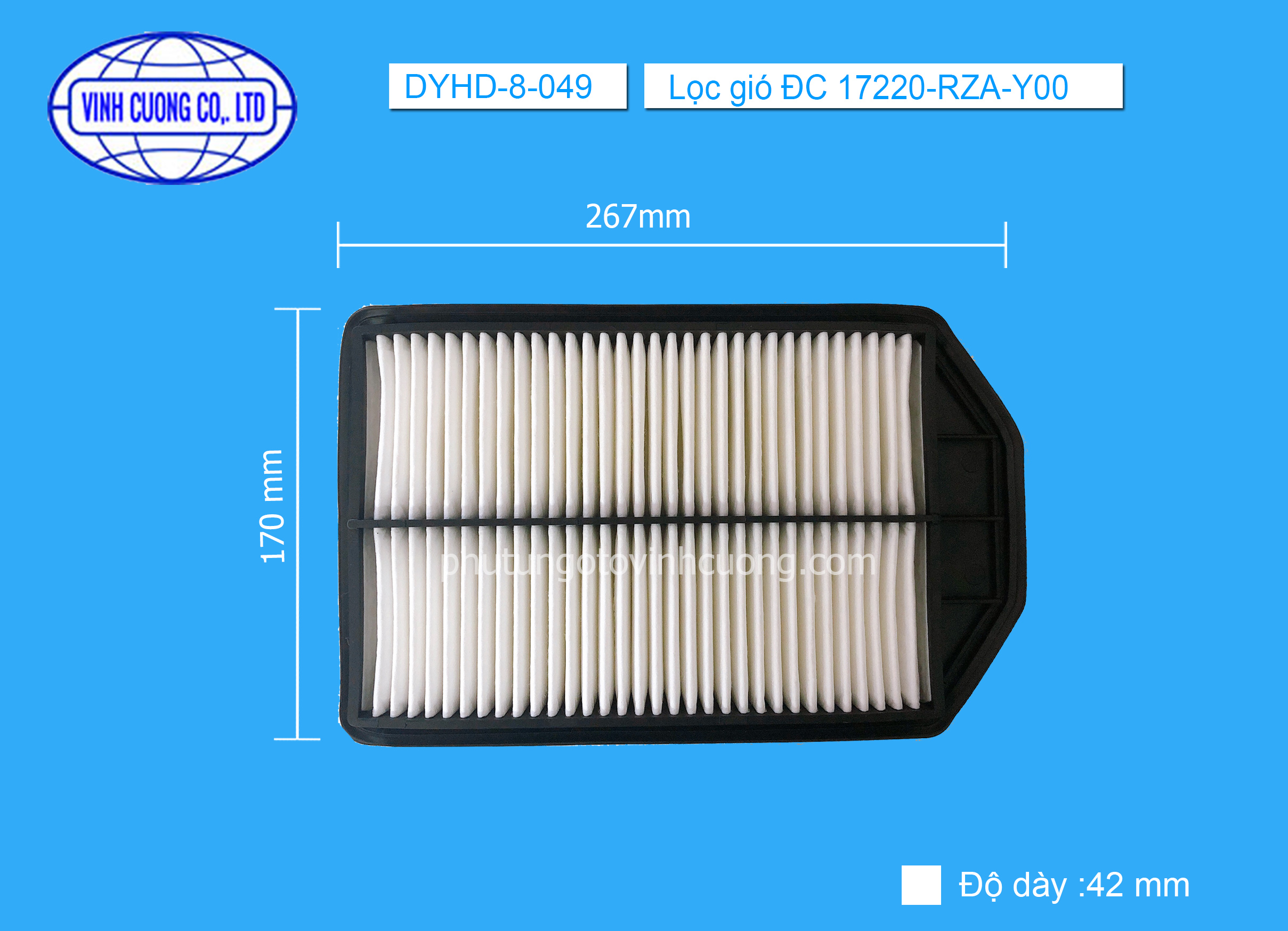 Lọc gió ĐC 17220-RZA-Y00 Honda CRV 2.4 2006-2011