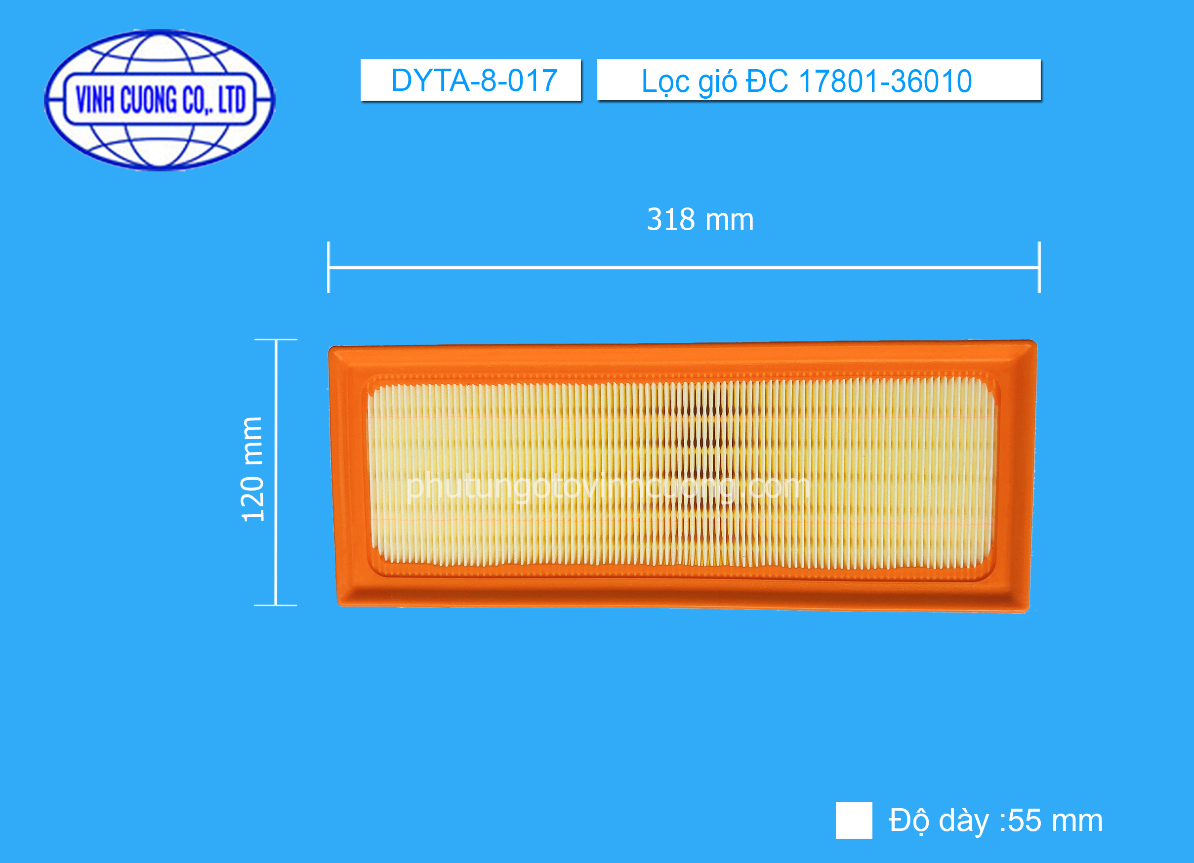 Lọc gió ĐC 17801-36010 Toyota alphard 2.5L