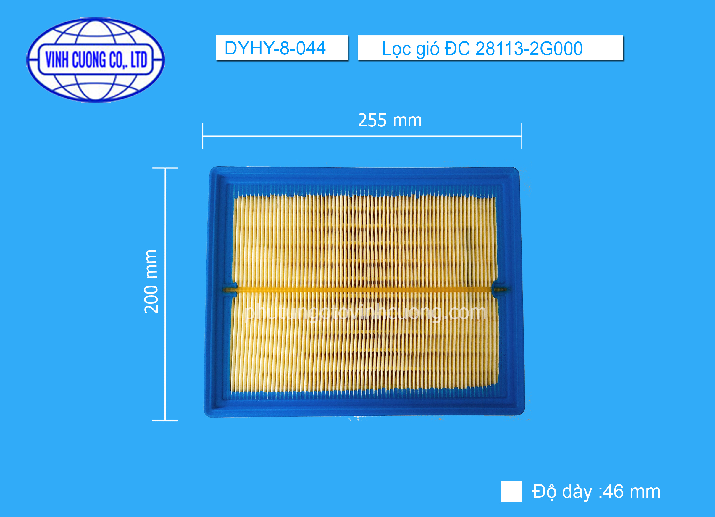 Lọc gió ĐC 28113-2G000 Kia Carens 2006-2012, Kia Optima 2005-2011, Kia Rondo 2006-2012