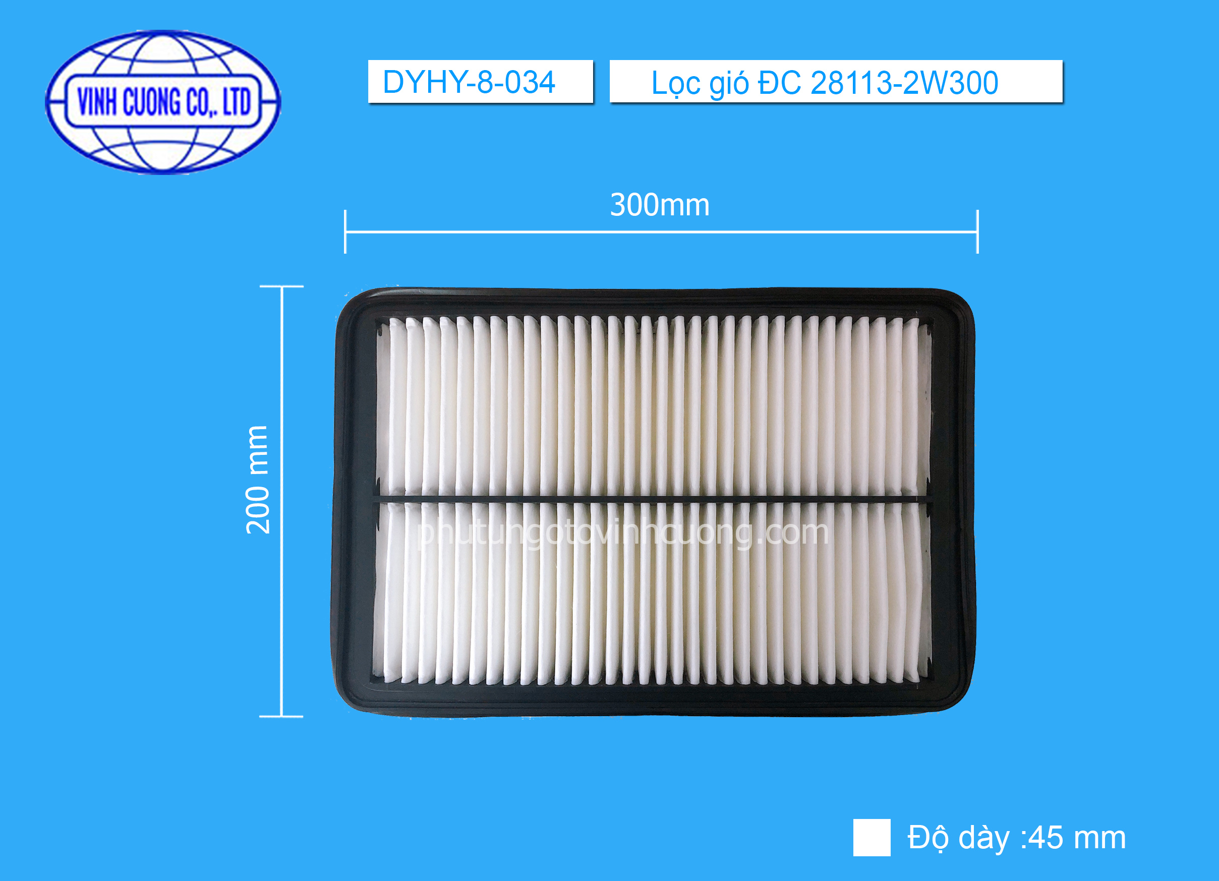 Lọc gió ĐC 28113-2W300 Hyundai Santafe 2.0 20102-2019