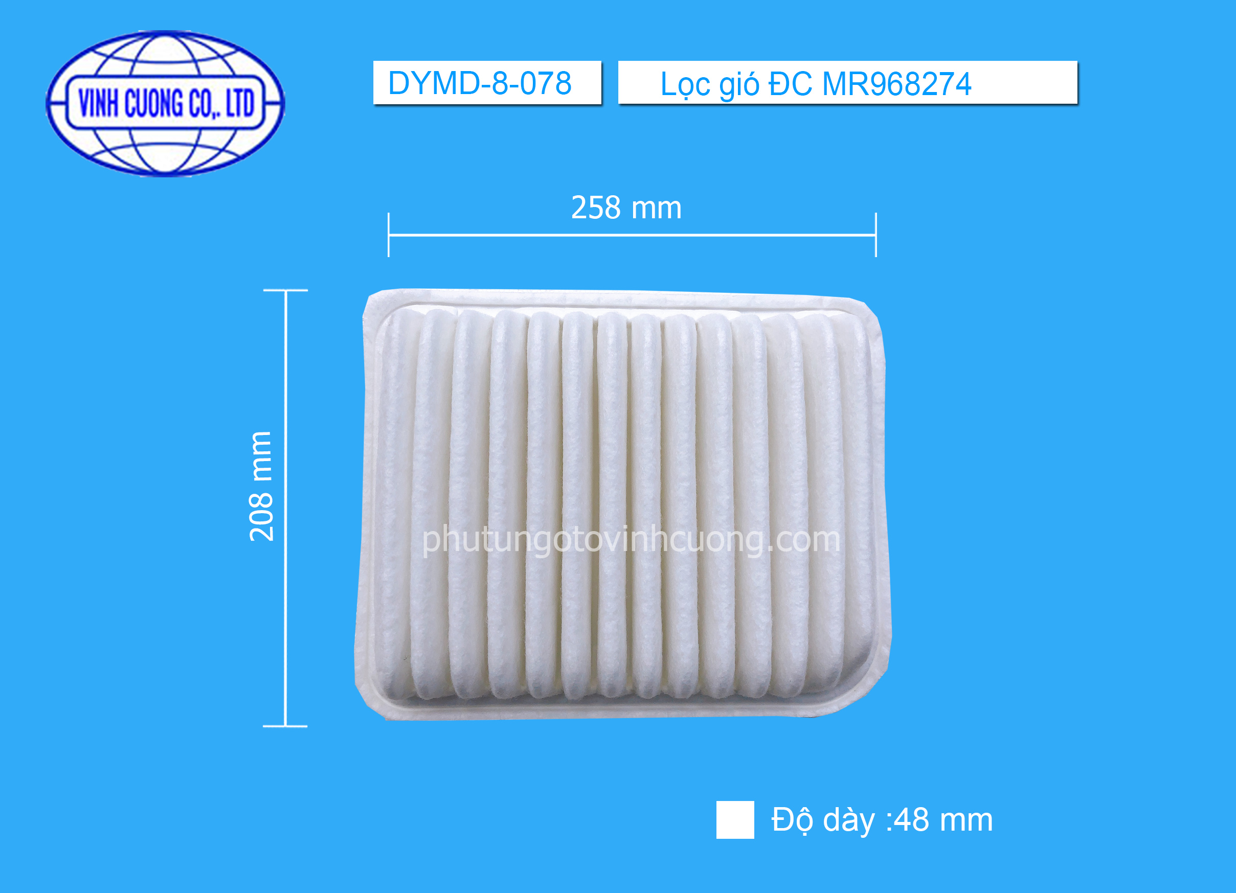 Lọc gió ĐC MR968274 Mitsubishi Outlander 2012 - nay,  Mitsubishi Xpander 2017