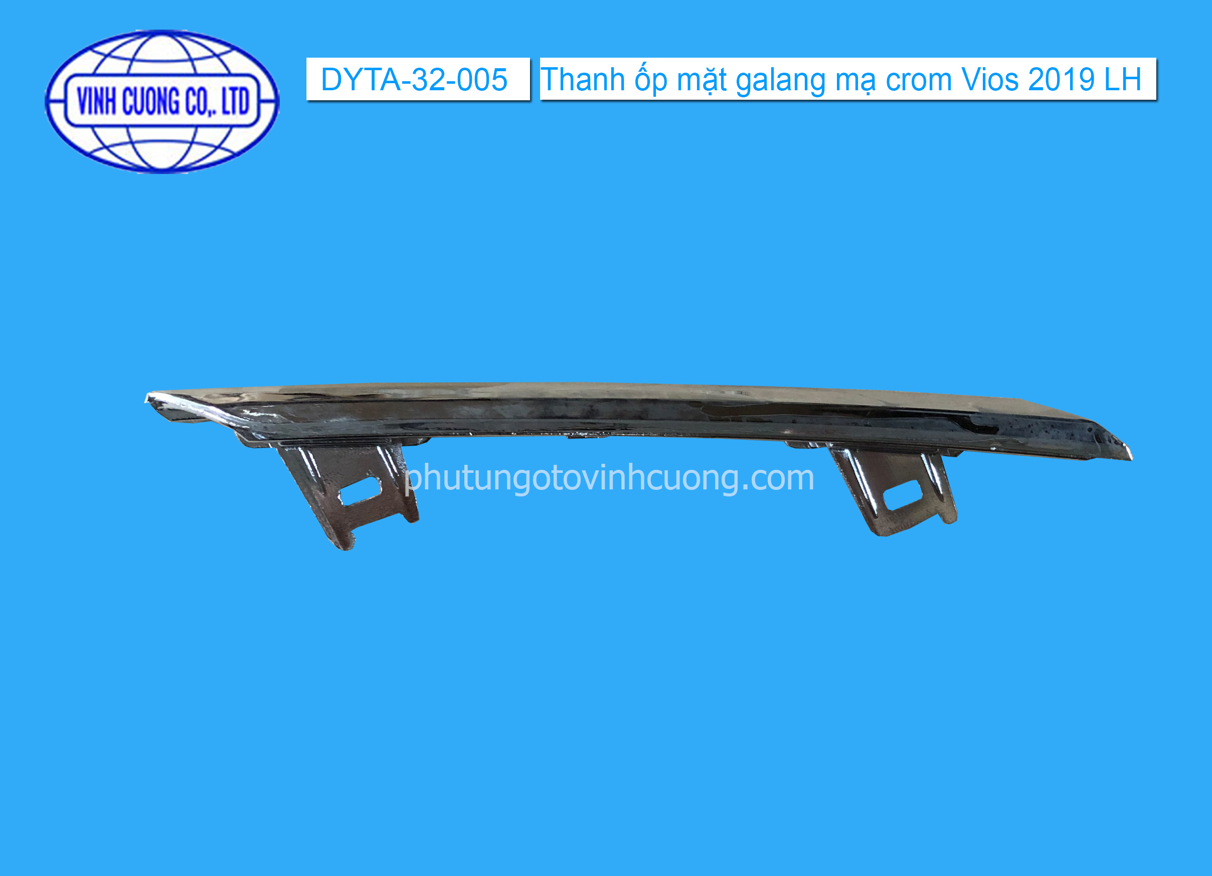 Thanh ốp mặt galang mạ crom Vios 2019 LH