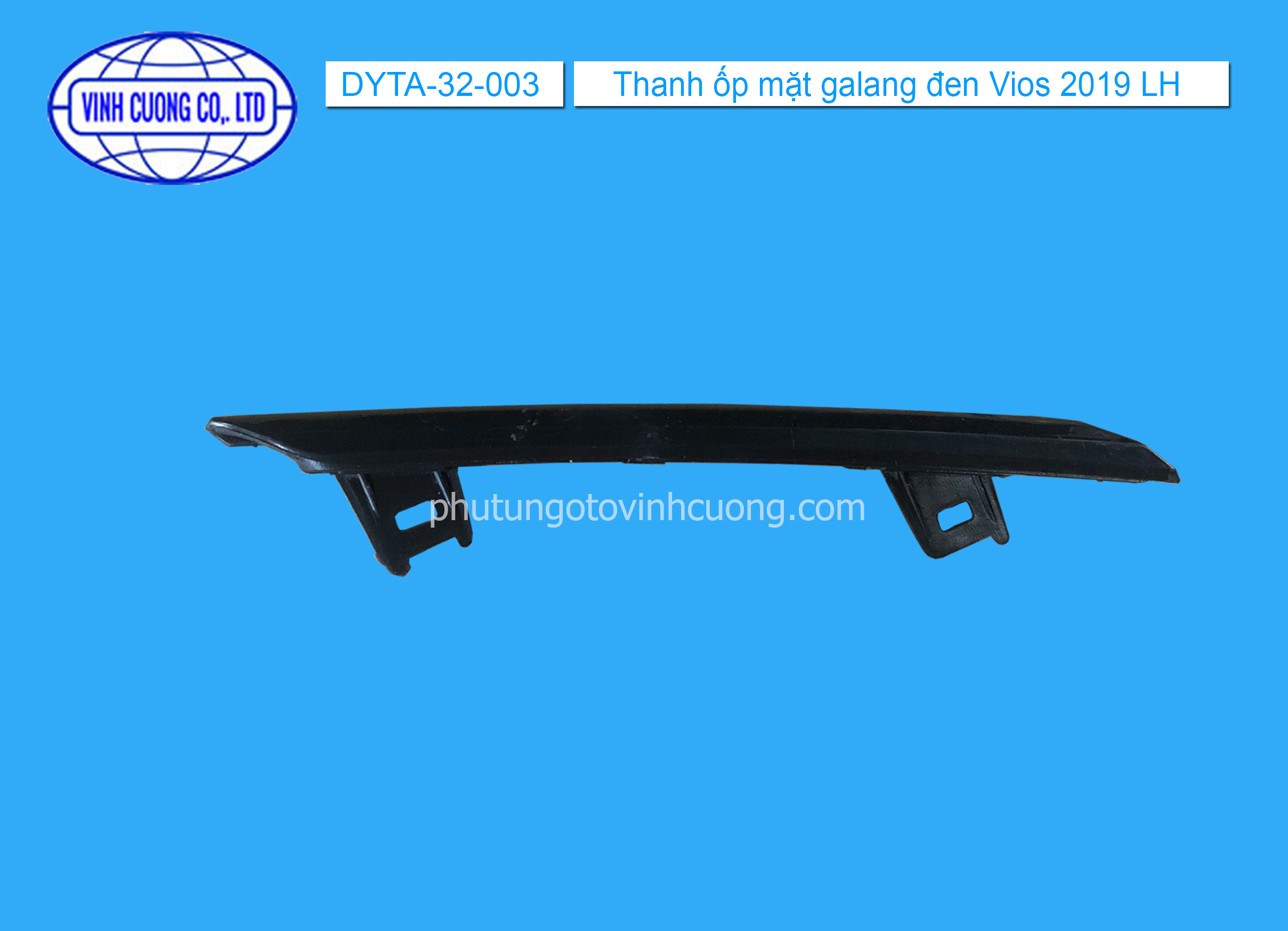 Thanh ốp mặt galang đen Vios 2019 LH