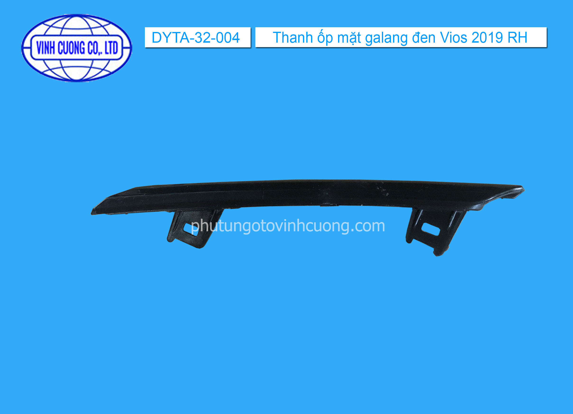 Thanh ốp mặt galang đen Vios 2019 RH