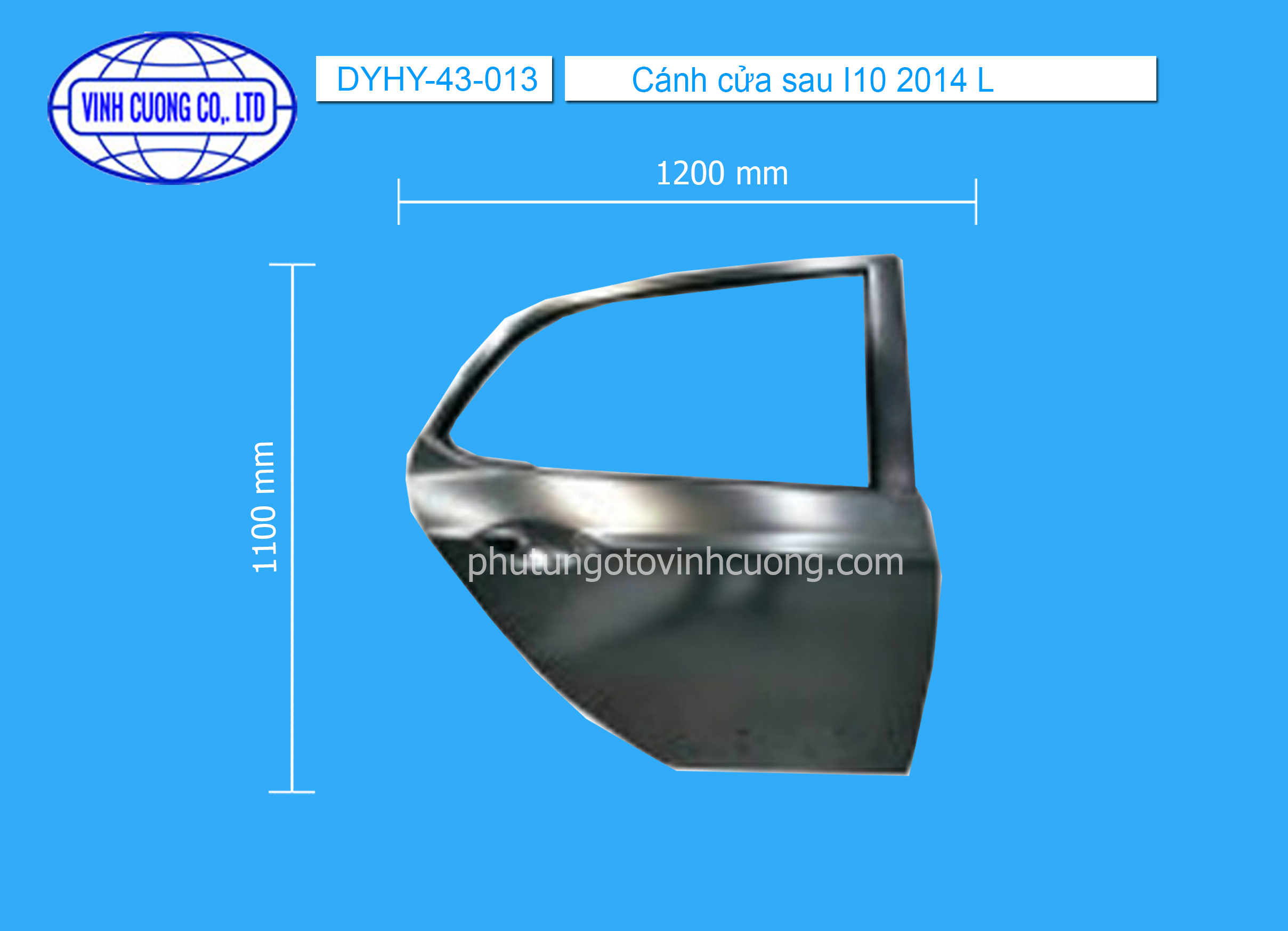 Cánh cửa sau I10 2014 R
